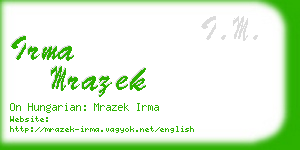 irma mrazek business card